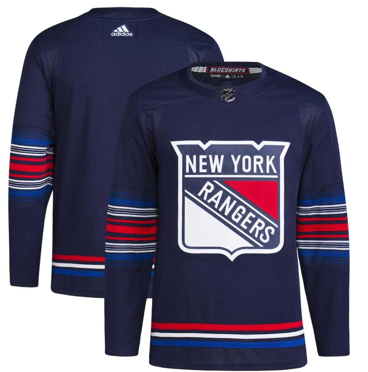 Mens New York Rangers Blank Navy Stitched Jersey Dzhi